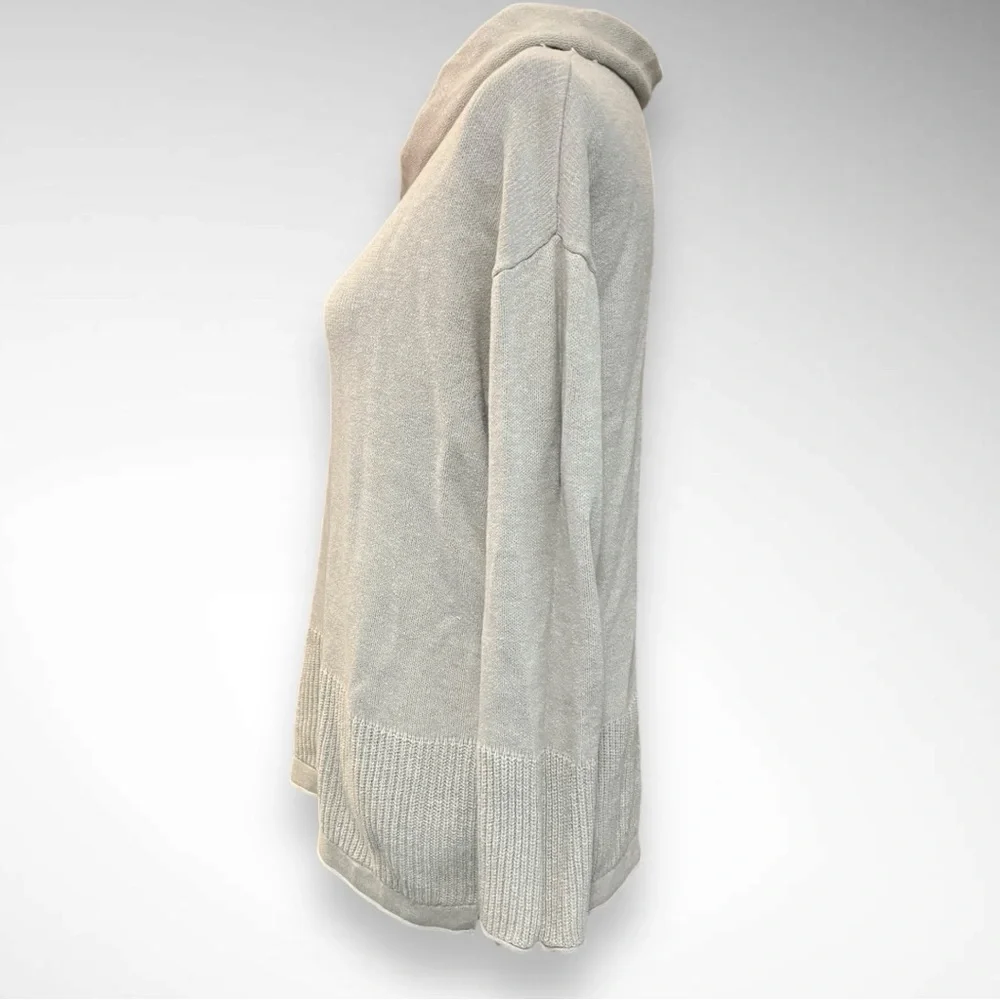 J.JILL PURE JILL Women's Beige Cowl Neck Lightweight Wool Blend Sweater XS | EUC